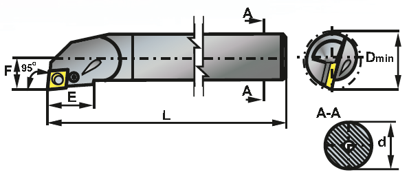 A32S-PCLNR 12KR soustružnický nůž vyvrtávací